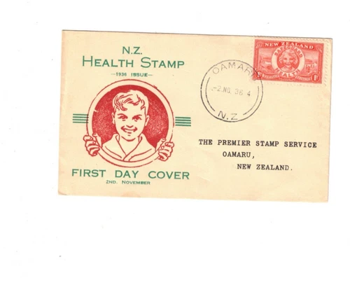 NEW Zealand 1936 HEALTH  FDC,cds OAMARU  NZ