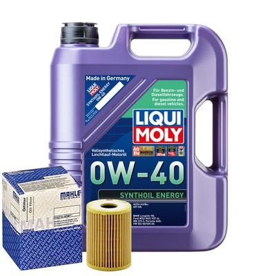 Motoröl 0W40 LIQUI MOLY Synthoil Energy 5L+MAHLE Ölfilter