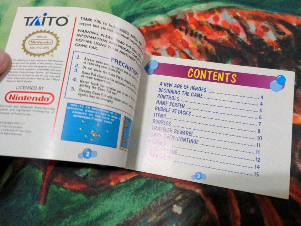 Bubble Bobble Part 2 Instruction Manual Only - Nintendo NES Authentic RARE - Image 3 of 4