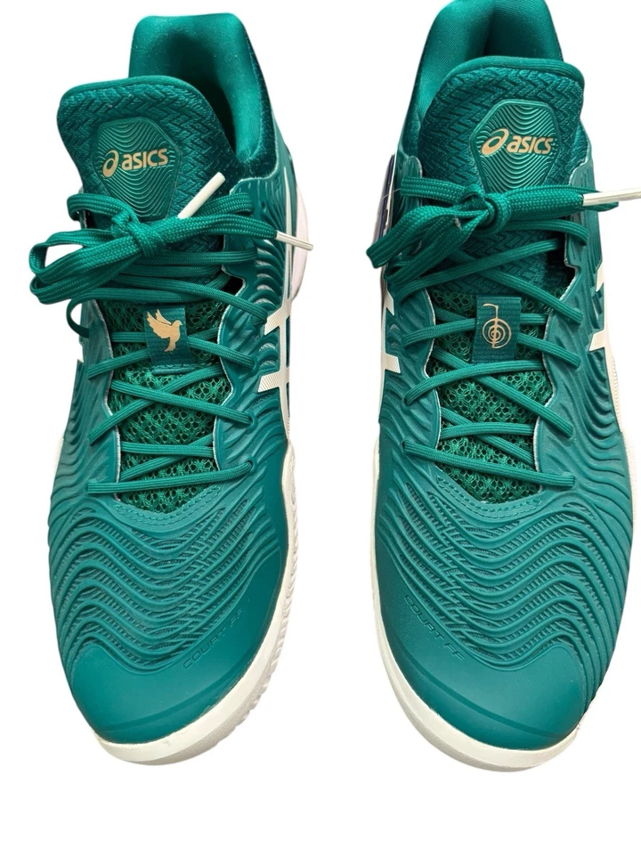 НОВЫЕ МУЖСКИЕ ТЕННИСНЫЕ ТУФЛИ ASICS COURT FF NOVAK DJOKOVIC РАЗМЕР США 10 (КАПУСТА/БЕЛЫЙ) - Изображение 4 из 4