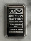Apmex 1oz silver bar & Johnson Matthey 1oz silver bar With Serial Number.