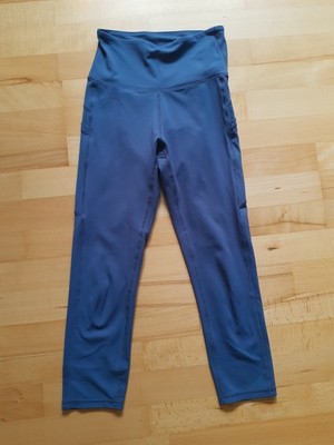 Sport Leggings Größe XS ca. 164 Capri 3/4-Länge Blau schnelltrocknend Taschen