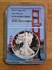 2019 NGC PF70 Ultra Cameo Silver Eagle Golden Gate Bridge Label