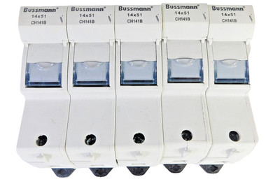 Lot of 5 Each Bussmann CH141B 14x51 Fuse Holder DIN Series CH14 690V 50A