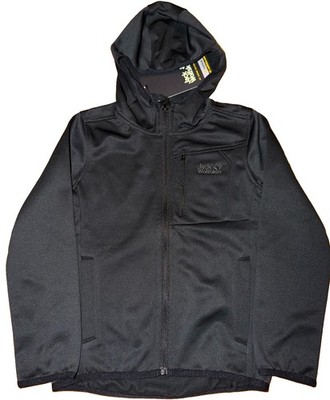 Jack Wolfskin Kids Active Jacket K Black Fleece Hooded Size 128 US 7-8 NWT