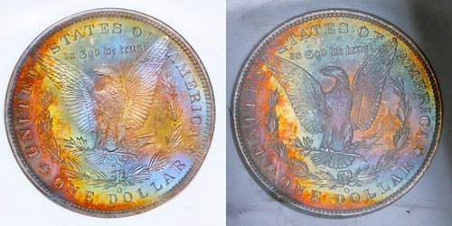 1885-O NGC MS64* STAR CAC MORGAN $ MONSTER  BOLD TONED RAINBOW **