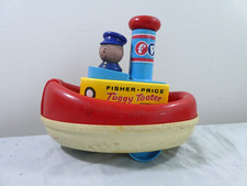 Vintage Fisher Price Toys Tuggy Tooter Boat Ship 1967 Pull Toy #139 Made In USA