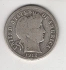 1912-S BARBER DIME 10¢ SAN FRANCISCO MINT 90% SILVER COIN UNITED STATES AMERICA