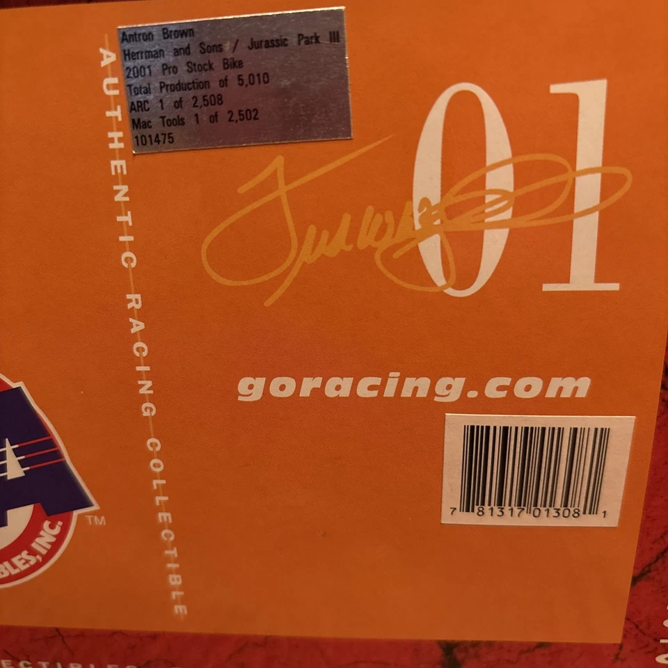 Antron Brown 2001 Jurassic Park III Pro Stock Bike, 1:9 - Image 3 of 4