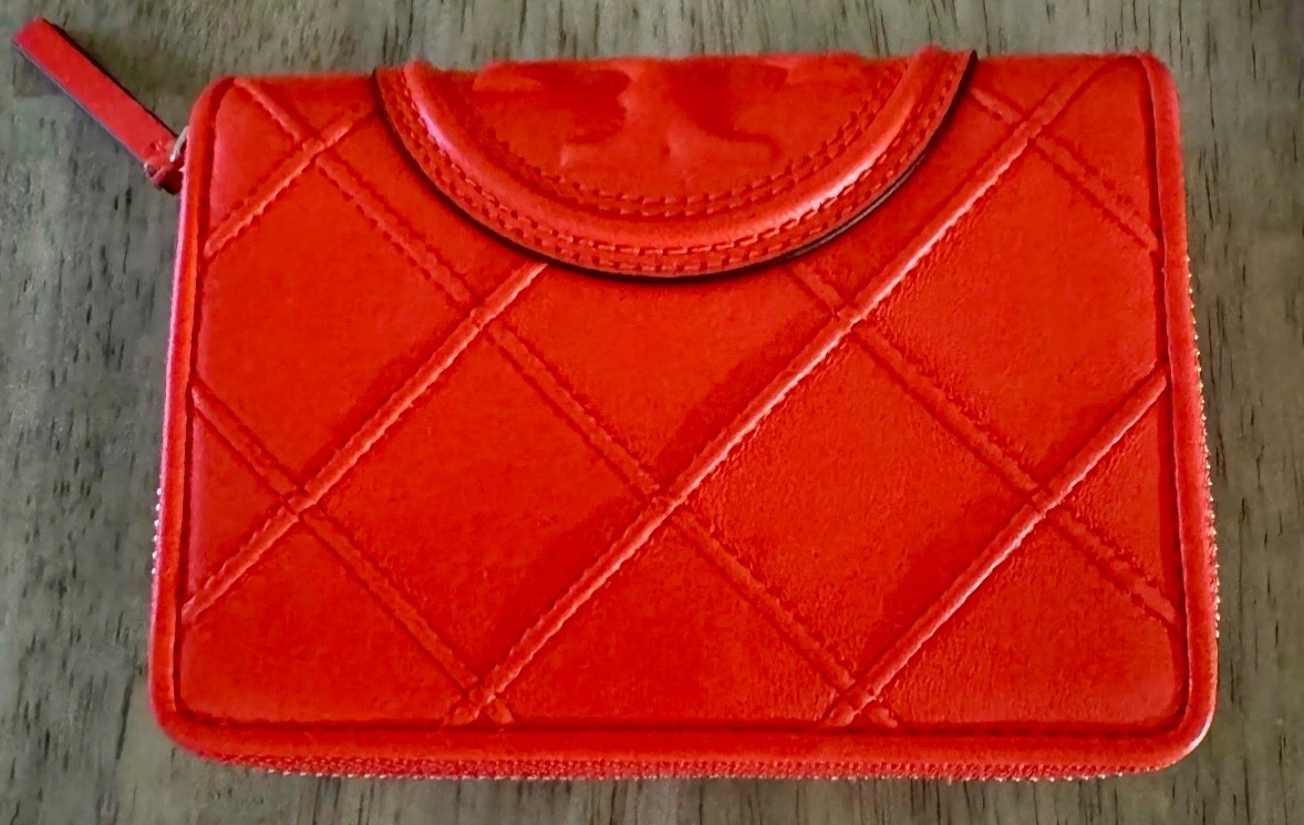 Tory Burch Fleming Bi - Fold Wallet Sour Cherry New NWT