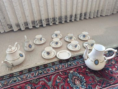 Antik Porzellan Kaffeeservice Weiß Golddekor Carl Tielsch Altwasser Konvolut - Bild 1 von 4