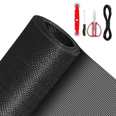 Qwr Pet Proof Window Screen Replacement Kit,48''x 118'' Heavy Duty Vinyl Coated