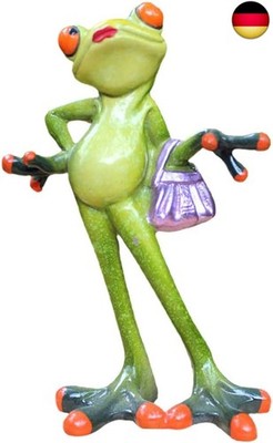 NUOBESTY Frosch Figuren Statue mit Tasche Harz Frosch Ornament Gartenfigur