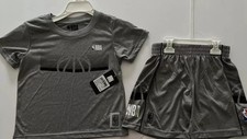 NBA Little Boys Gray/Black NBA 2 Pc. Short Set Size 5/6 Brand New   
