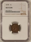 1878 INDIAN CENT - NGC AU-55 BN