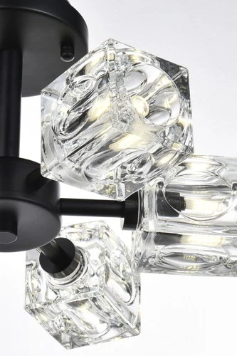 Elegant Lighting LD920F14 Lyra 6 Light 14"W Semi-Flush Ceiling - Black - Picture 12 of 12