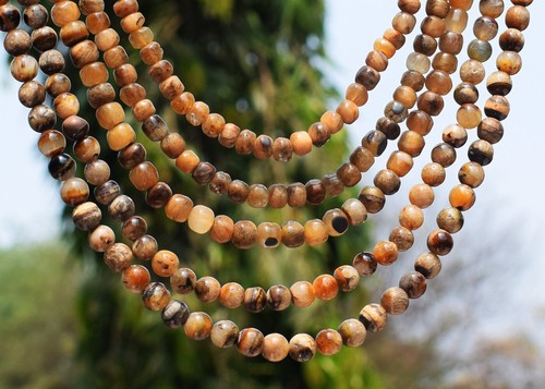 5 Strand 961 Cts Natural Tiger Eye Round Shape Beaded Necklace Jewelry AK 22E492 - Picture 5 of 8