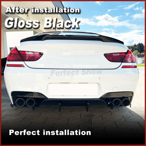 Fit For BMW F06 F12 F13 M6 2013-19 Gloss Black Rear Bumper Diffuser Lip Spoiler - Picture 3 of 10
