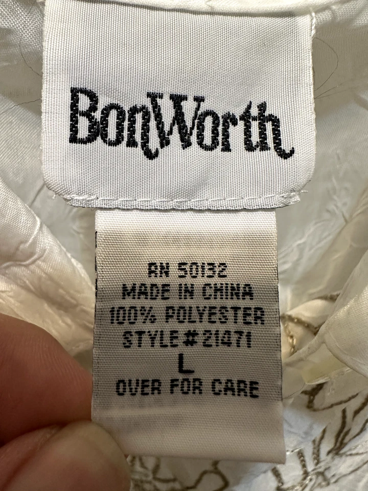 Top Vintage Bonworth Mujer Bordado Talla L Artístico Dinero Antiguo Y2k Elegante Floral Foto 2 de 4