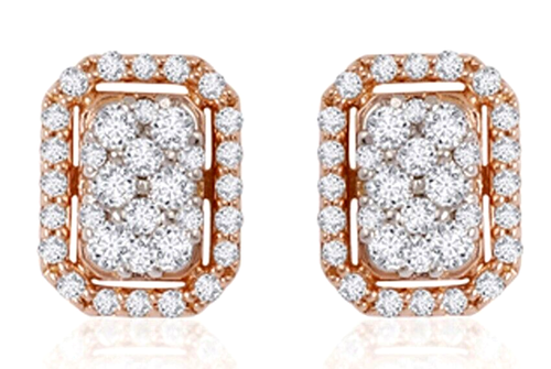 Collier Diamants 4,72 Carats Or Rose 14K - Rond Brillant Naturel - Pour Mariage Ou Cadeau