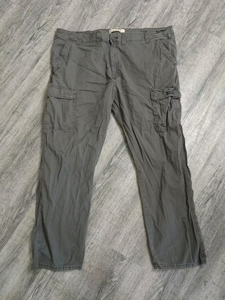 Wrangler Men’s 46x32 Gray Cargo Pants for Work, Western, and Outdoor Comfort-image