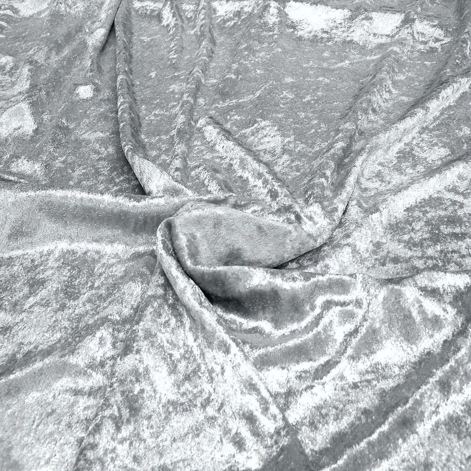 TOLKO STOFFE silber Pannesamt Samt Dekostoff Kleidung Stoff - Meterware Tolko