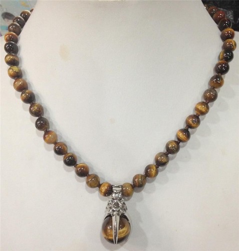 8MM GENUINE TIGER EYE GEMS STONE ROUND 