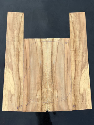 CURLY SPALTED SYCAMORE Akustikgitarrenrücken und -seiten Dreadnaught AAA + D7