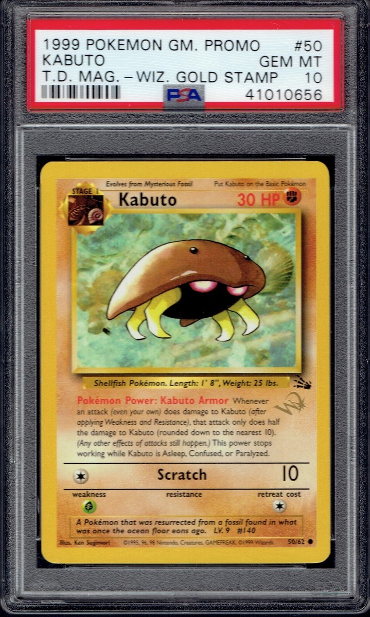 1999 Pokémon Kabuto Wizard Stamp 50/62 PSA 10 (Fossil) | eBay