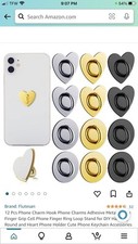 12 Piece Cell Phone Charms Adhesive/Metal