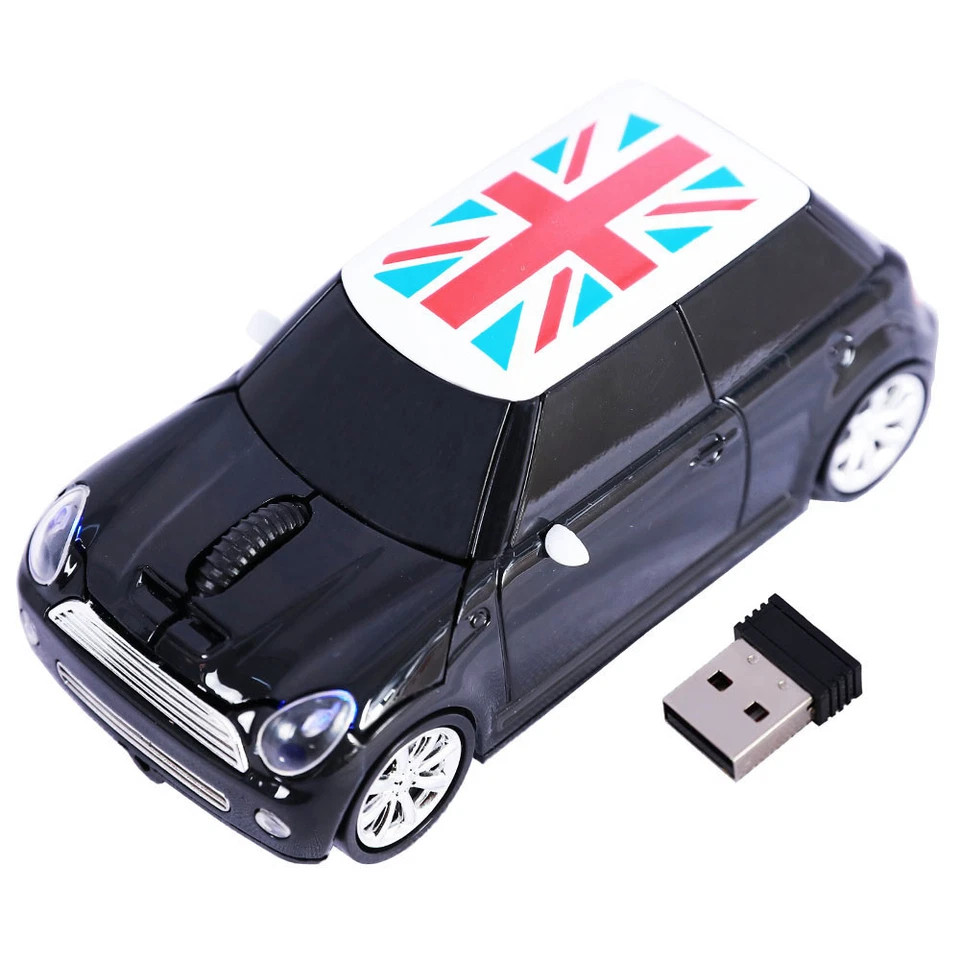 2.4Ghz USB Wireless Mouse Mini Cooper Car On UniIon Jack mice for PC Laptop Mac - Image 3 of 4