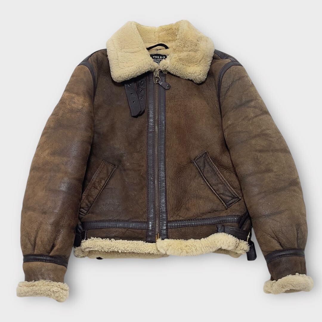 Schott Type B-3 Flight Mouton Leather Jacket Size 40 Made in USA