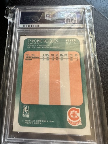 1988 Fleer Muggsy Bogues PSA 10 Auto Signed Rookie Card 13 EBay