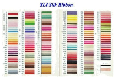 YLI Silk Ribbon 100% pure filament 1m highest quality for silk ribbon embroidery