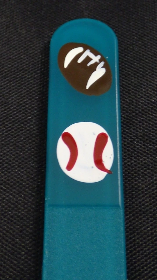 Стеклянная детская пилочка для ногтей спортивная чешский кристалл цветной бирюзовый маникюр с ручной росписью - Изображение 3 из 4