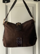 Petusco Suede Brown Leather Handbag