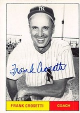Frank Crosetti autographed baseball card 1982 1961 RGI NY Yankees #BWPB