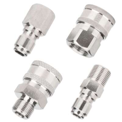 #ad Pressure Washer Hose Connector Adapter Set Quick Connect NPT 3 8 Inch Stainless $13.40