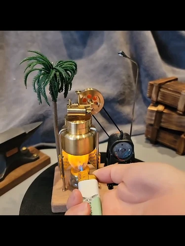 Mini Vintage Live Steam Engine Model With Brass Boiler Generator Motor Gift Toy - 第 3/18 張圖片