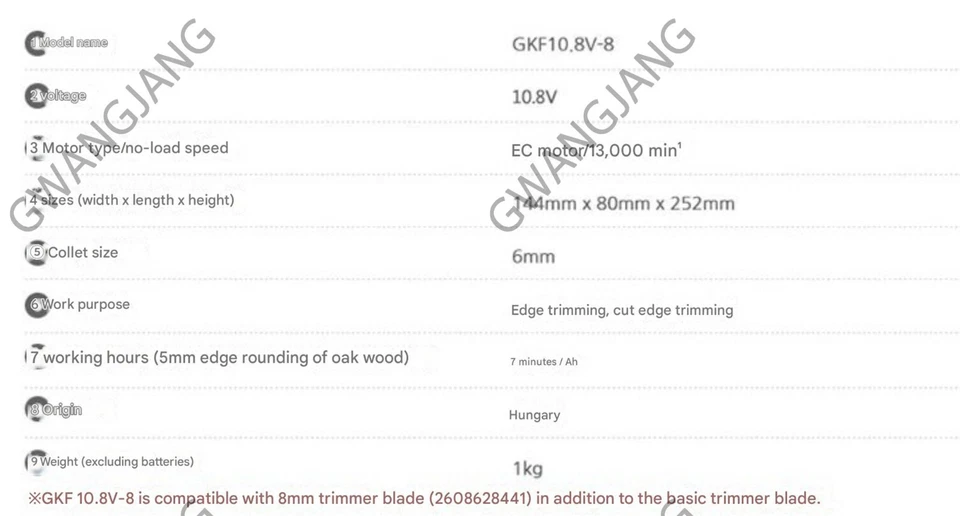 Bosch GKF 10.8V-8 12V Cordless Compact Edge Router Bare Tool Only Body DIY Work - Image 4 of 4