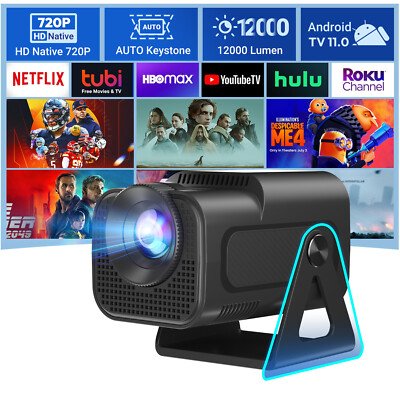 12000 Lumen LED Projector 4K 1080p Mini Home Theater WiFi Bluetooth Android Game