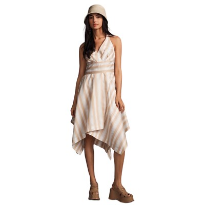 slim fit dress slacks Astr Women's Sheralle Tiered Ruffle Minidress - White