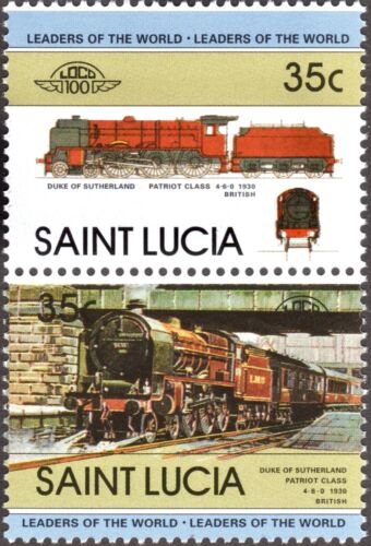St. Lucia #SG651v-SG652v MNH 1983 Train Patriot Sutherland Duke 4-6-0 [618v] - Afbeelding 1 van 1