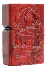 Natural Rosewood Chenrezig Buddha Lighter Box For Zippo Insert Kit(Case Only