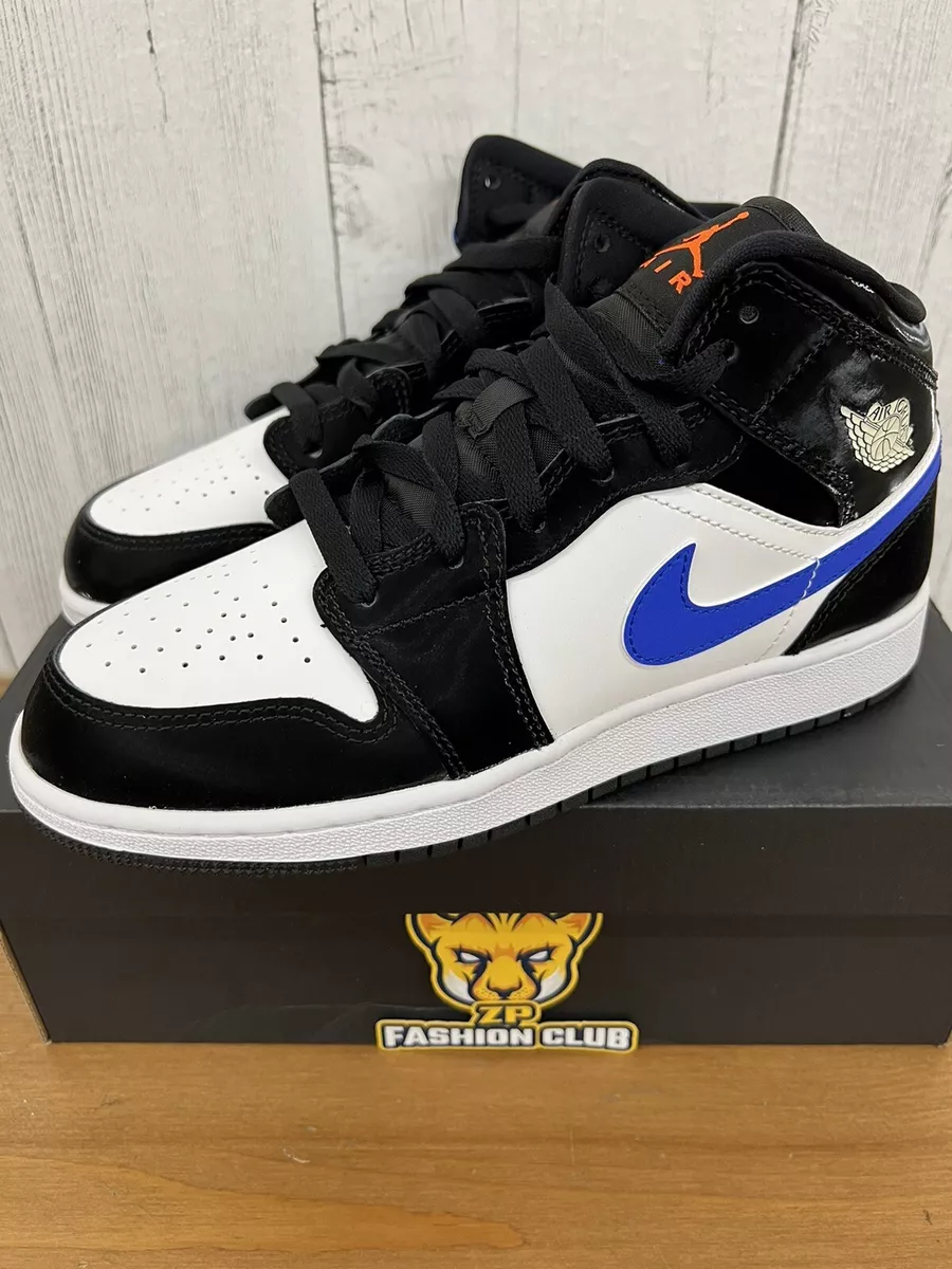 AIR JORDAN 1 MID BLACK RACER BLUE GS 554725-084 | eBay