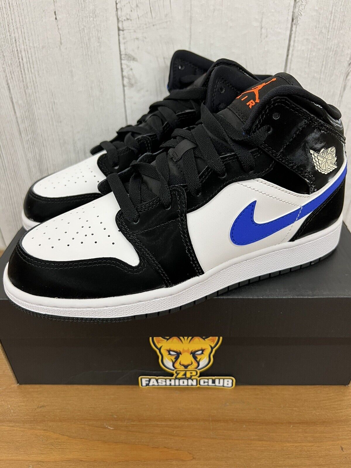 air jordan 1 mid black racer blue