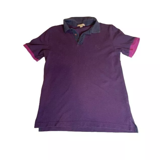 Burberry Brit Polo Grape Purple Shirt Embroidered Knight Men s Sz