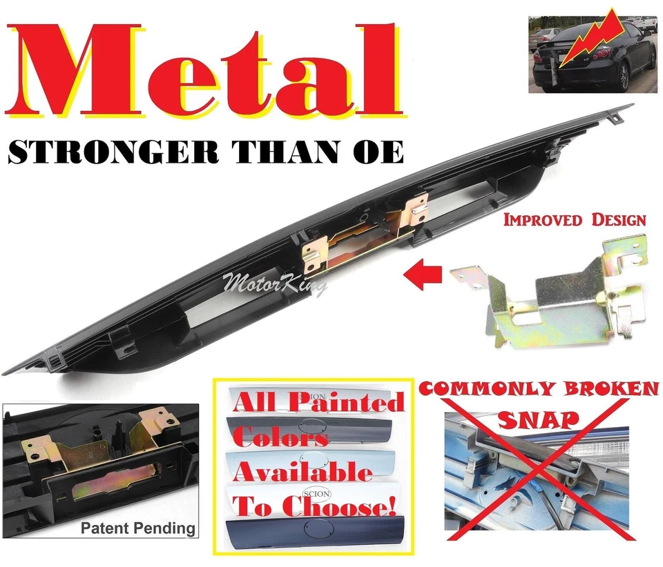 Mango de escotilla para adorno de puerta levadiza mejorado para Scion tC plateado 1F7 con ojal de goma Foto 2 de 4