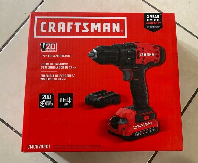 CRAFTSMAN V20 Cordless Drill/Driver Kit (CMCD700C1) new!!! eBay