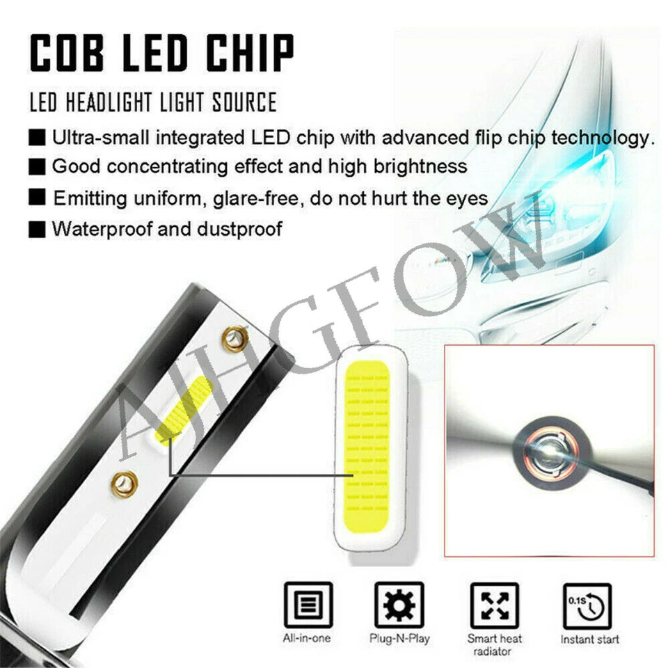 4x H8/H9/H11 LED Headlight Bulb Kit High/Low Beam Super Bright 6500K Xenon White - Image 4 of 4